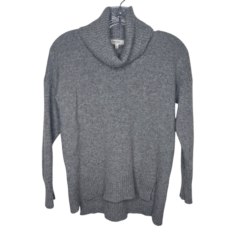 Bartolini Women's Gray Wool Cashmere Blend Turtleneck Sweater Size Medium